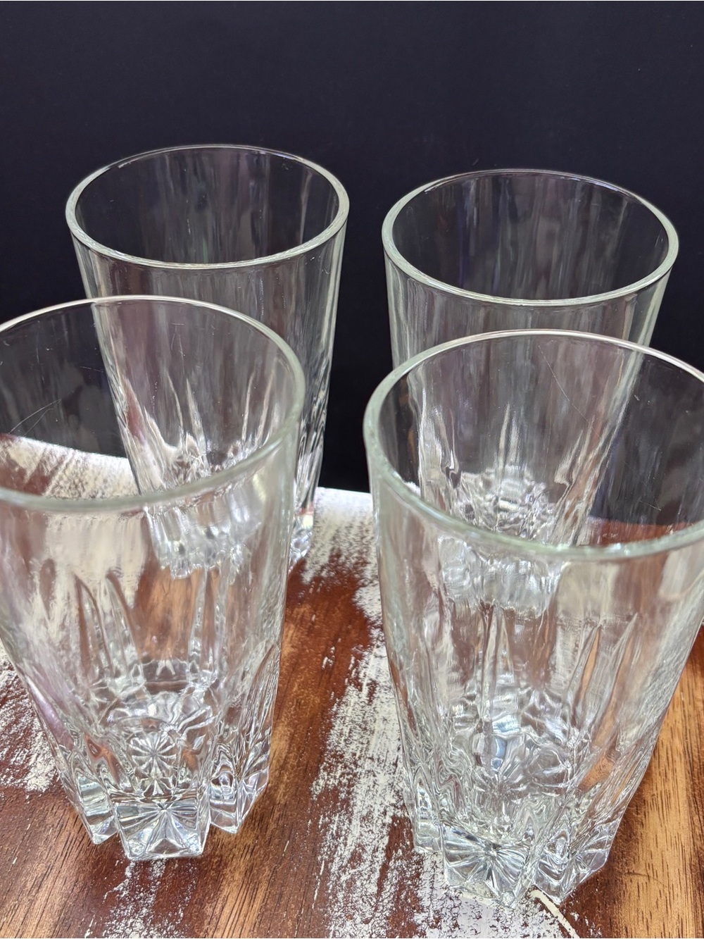 Vintage’70’s Princess House Clear Faceted Glass Tumbler Set - 4 Pieces